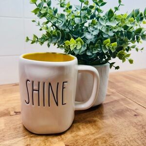 Rae Dunn Ceramic 'SHINE' Accent Mug in Yellow Interior